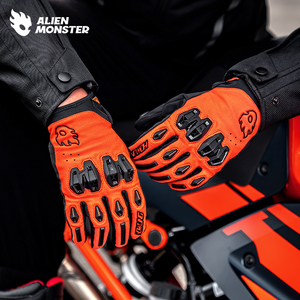 Guanti da moto da mostro alieno guanti da moto da moto a dito pieno traspirante Screentouch rosso per motociclista - Product Image 1