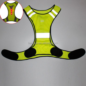 High Quality Running <strong>Bike</strong> Motorcycle <strong>Flashing</strong> Red Led Reflective Safety Green <strong>Vest</strong> - Product Image 6