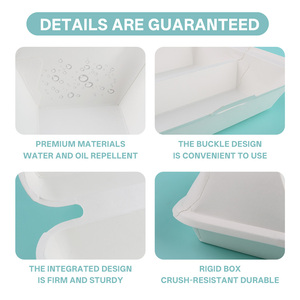 אריזות מזון מהיר תיבת נייר נייר מזון חד פעמי אריזה אישית לוגו מותאם אישית - Product Image 3