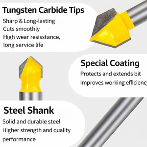ACP Paneel Aluminium Composiet Frees 90 Graden V-Groef Bit AlTin Gecoate Carbide 2 Snijkanten OEM Aanpasbaar ACM Platen Frezen - Product Image 2