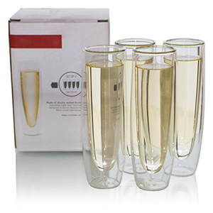 Double Paroi Borosilicate <span class=keywords><strong>Sans</strong></span> <span class=keywords><strong>Pied</strong></span> Champagne <span class=keywords><strong>Flûtes</strong></span> En Verre Pour Mariage - Product Image 6