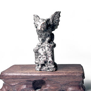 Piedra de llama natural tallada <span class=keywords><strong>Hell</strong></span> <span class=keywords><strong>Dog</strong></span> decoración personalizada del hogar - Product Image 1