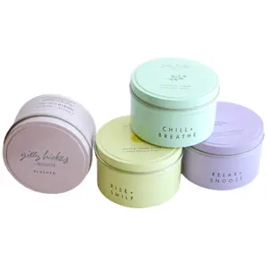 Empty Scented Candles Containers supplier Round Aluminum Can Tins6oz 8oz 10oz colourful candle tin