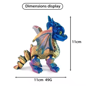 Figurines de dragon articulées en gros, ornements animaux mobiles fabriqués en usine, articles en plastique imprimés en 3D pour services de fabrication - Product Image 2