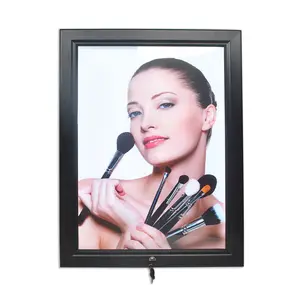 24" X 36" Lockable, Weatherproof LED Box Illuminated Poster Key Switch Open / Close Frame, Silver or Black