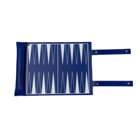 Taille personnalisée Roll up Backgammon de voyage Jeu de backgammon bleu de haute qualité Jeu d'échecs Plateau de jeu de divertissement