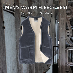 Chaleco Térmico Casual de Invierno para Hombre, Forro Polar de Doble Cara, Grueso y Cálido, Poliéster Ecológico, Cierre de Cremallera, Ropa de Abrigo para Otoño - Product Image 2