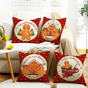 Nuovo per Amazon inverno natale pan di zenzero uomo stampato peluche cuscino decorativo per la casa divano cuscino all'ingrosso - Product Image 5