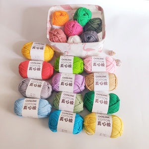 Hilo grueso de 4 mm, 68 % algodón genuino, 32 % nailon, fácil de <span class=keywords><strong>ver</strong></span> las puntadas, hilo Peasy para tejer a ganchillo y a punto para principiantes - Product Image 1