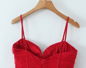 Abito Rosso Sexy con Scollo a V, <span class=keywords><strong>Vestito</strong></span> Corto <span class=keywords><strong>da</strong></span> <span class=keywords><strong>Principessa</strong></span>, Mini Abito Chic con Fiocco per Donne, Dolce Abito <span class=keywords><strong>da</strong></span> Signora - Product Image 4