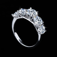 5 pièces D couleur S925 argent Sterling femmes alliance 3.6 Ct VVS Moissanite bague de fiançailles