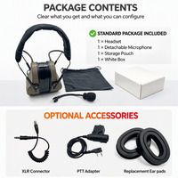 Casque anti-bruit électronique pliable pour la chasse tactique en extérieur, avec serre-tête, pour le tir