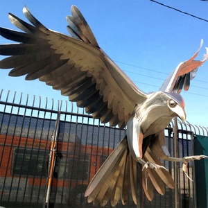 Escultura <span class=keywords><strong>de</strong></span> Águila <span class=keywords><strong>de</strong></span> <span class=keywords><strong>Acero</strong></span> Inoxidable para Jardín, Espejo Exterior Grande - Product Image 5