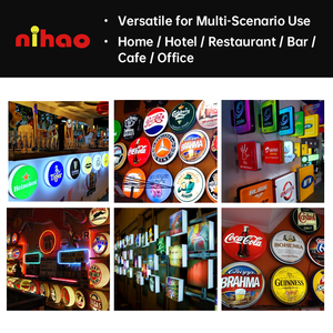 กล่องไฟหมุนได้สองด้าน NIHAO รูปทรงกลม ประหยัดพลังงาน กล่องไฟทรงกลมแบบกำหนดเองสำหรับร้านกาแฟ - Product Image 5