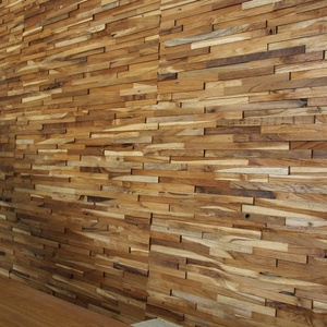 MUMU DESIGN Self Adhesive <strong>Wood</strong> Wallboard <strong>Planks</strong> <strong>Reclaimed</strong> Rustic Look <strong>Wood</strong> Mosaic - Product Image 3