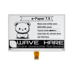 Дисплей Waveshare 7,5 дюйма E-Paper E-Ink HAT (B) для Raspberry <span class=keywords><strong>Pi</strong></span>, 800x480 пикселей, красный/черный/белый, трехцветный, поверхностный монтаж, SPI - Product Image 6