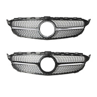 Grille avant professionnelle en ABS effet diamant pour Mercedes Classe C W205 2015-2018, référence OE 2058880260/A2058880260, pièces de style automobile
