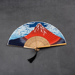 Ventilador plegable <span class=keywords><strong>sensu</strong></span> japonés de último diseño akafuji ventiladores rojos recuerdos hueso de bambú pintado en negro con agujero - Product Image 2