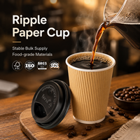 Taza de Café Aislada, Resistente y Confiable, Clásica y Estándar, de 300gsm/250gsm, para Cafeterías y Tiendas de Bebidas