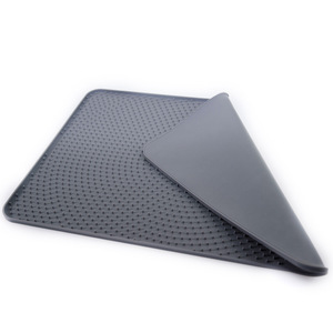 แผ่นรองซับฉี่แมวซิลิโคน 53x38 ซม. กันลื่น รูปทรงสี่เหลี่ยมผืนผ้า สีเทา สำหรับแมว - Product Image 1