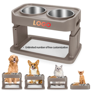 Köpekler için 2025 yeni ayarlanabilir yükseklik çift kaseler koruma servikal omurga yükseltilmiş köpek paslanmaz çelik Logo ile iki kaseler - Product Image 1