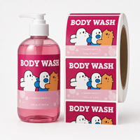 Étiquettes autocollantes personnalisées roses pour bouteilles de gel douche, pour l'emballage des produits de bain et de soins personnels
