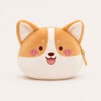 Porte-monnaie en peluche Corgi mignon, pochette douce en peluche, sac à monnaie de dessin animé, cadeau pour étudiants