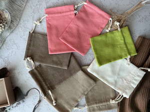 Sacs de rangement pour bijoux en coton et lin bio, personnalisés, recyclables, beiges, 100 pièces, sacs en lin, sacs à cordon en coton - Product Image 3