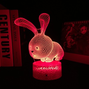 RGB Kleur Decoratief Baby Nachtlampje 3D Optische Lamp Konijn Arylic Paneel LED Lightbox Slaapkamer Ornamenten Drop Shipping - Product Image 2