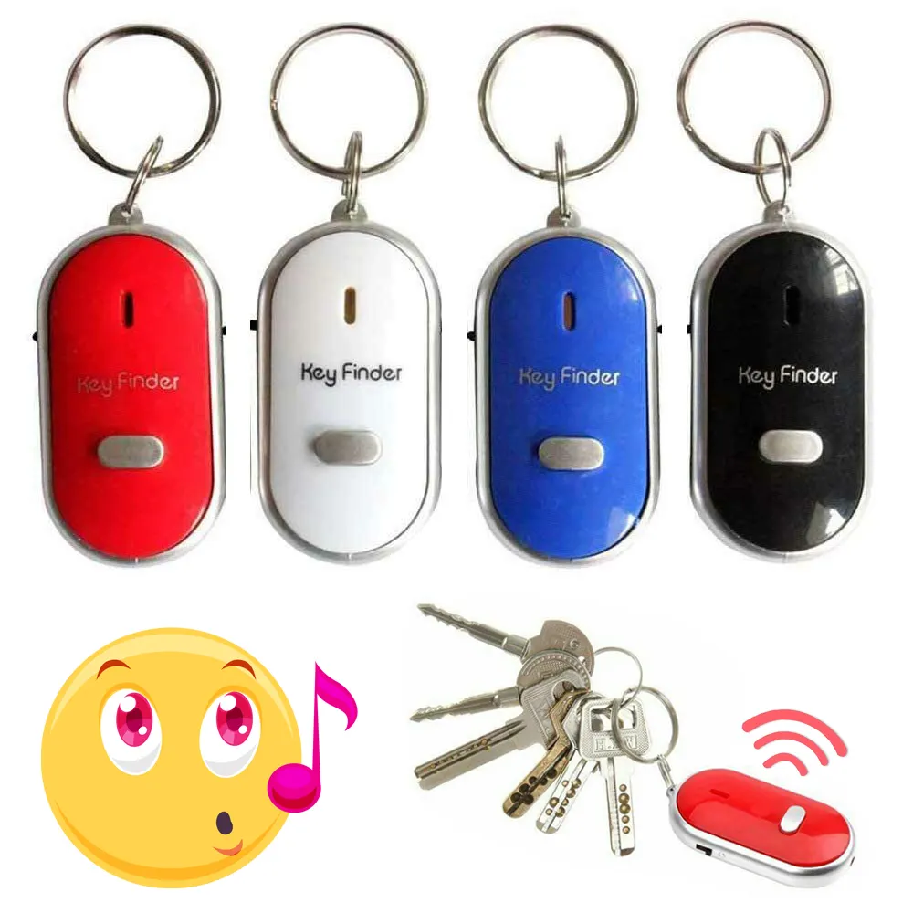 Wireless Mini Keychain Anti-lost Whistle Sound Control Locator Remotely Alarm Tracker Tracking Device With Led Key Chain Finder