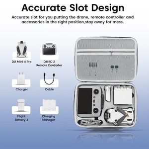 Estuche Rígido de Transporte <span class=keywords><strong>DJI</strong></span> EVA para Dron <span class=keywords><strong>DJI</strong></span> <span class=keywords><strong>Mini</strong></span> 4 Pro, Control Remoto RC 2, Baterías, Cargador y Accesorios - Product Image 4