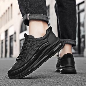 Sapatos de couro PU dos homens por atacado Sapatos masculinos padrão de peixe retro 2023 novos sapatos casuais masculinos de sola grossa - Product Image 4