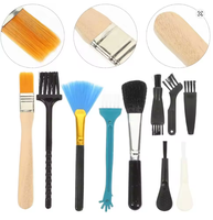 Kit de 10 brosses de nettoyage portables sans fil à poignée en plastique et poils synthétiques pour ordinateur portable, clavier, voiture et téléphone - Élimination des poussières