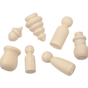 46 Pezzi di Parti in Legno per Artigianato, Bambole in Legno Non Dipinte per Pittura e Decorazione Fai-da-Te, Fornitura all'Ingrosso - Product Image 3