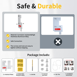 Kit de verrouillage de générateur pour tableau de disjoncteurs 150-200 ampères, espacement de 2,5 pouces entre le disjoncteur principal et les disjoncteurs de branche - Product Image 5