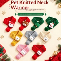 Écharpe de Noël en laine pour animaux de compagnie, vente en gros d'usine/OEM - Mignonne cravate décorative pour les fêtes - Convient aux chats et aux chiens