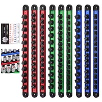 Ensemble de 9 supports magnétiques pour douilles, amovibles, pour douilles de 1/4, 3/8, 1/2, organiseur de douilles pour tiroir de boîte à outils