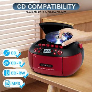 Factory <b>Retro</b> Portable CD <b>Player</b> Boombox CD-9270 Cassette Recorder FM Radio BT 5.0 Stereo Sound Remote Control for Home Party - Product Image 2