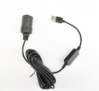 Prise allume-cigare noir 5V USB vers 12V, câble de convertisseur mâle vers femelle, 40/50cm