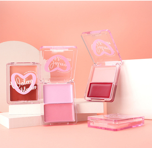Vente en gros 2 en 1 Palette de fard <span class=keywords><strong>à</strong></span> joues crème en plastique rose longue durée étanche Contour des joues fard <span class=keywords><strong>à</strong></span> joues aqueux mat - Product Image 1