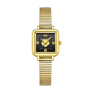 Montre pour femme en quartz, étanche, avec bracelet en bambou, style rétro français, carrée, exquise et très tendance. - Product Image 5