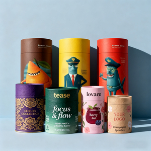 Op Maat Gemaakte Luxe Food Grade Cilinder Kartonnen Thee Verpakking Blikjes Ronde Papieren Buis Bus Voor Voedselverpakking - Product Image 1