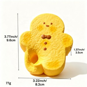 Modelo de Hombre de Jengibre de Dibujos Animados en PU, Galleta Dorada Simulada, Cara en Relieve, Decoración de Escritorio, Accesorio para Fotografía de Alimentos - Product Image 3