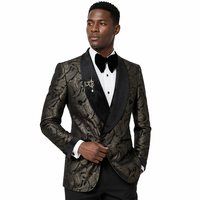Costume Homme Élégant Noir Col Costumé, Revers de Fête à Simple Boutonnage, Coupe Slim pour Concert