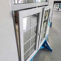 Ventana de PVC de Diseño Europeo, Ventana Abatible de Doble Vidrio Blanco, Ventanas de PVC con Opción Automática