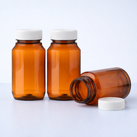 Fournisseur fiable, flacons en plastique PET ambrés robustes et étanches de 120 ml avec logo personnalisé pour l'emballage de médicaments
