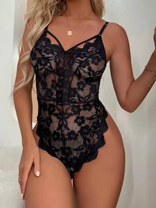 Hot Sell Sexy Frauen Transparente Erotik Open Crotch Lace Set Sexy Dessous - Product Image 5
