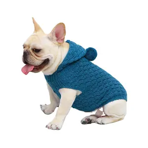 mimixiong knitted Portable solid plain color Dog Pet animal Sweaters clothing Hoodie Sweater pets clothes apparels