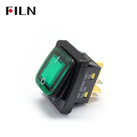 Interruptor basculante iluminado FLIN 22*30 30A 220V con LED 12V Mini DC Botón de parada de emergencia Función de encendido y apagado
