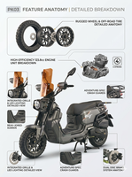 Nouvelle Arrivée Scooter à Essence Euro 5 de 125,6 ml avec une Puissance de 5,3 kW, Réservoir de Carburant de 7,3 L, Frein à Disque/Tambour, Moto Urbaine à Essence avec ECU